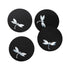 Black Limestone Coasters with Mother of Pearl Inlay (Set of 4)